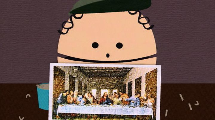 Macaroni Picture of The Last Supper - Season 3 Episode 9 - South Park